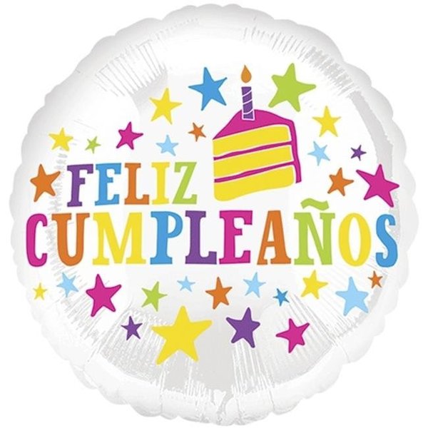 Loftus International Loftus International A3-5234 18 in. Feliz Cumpleanos Stars Balloon; Pack of 5 A3-5234